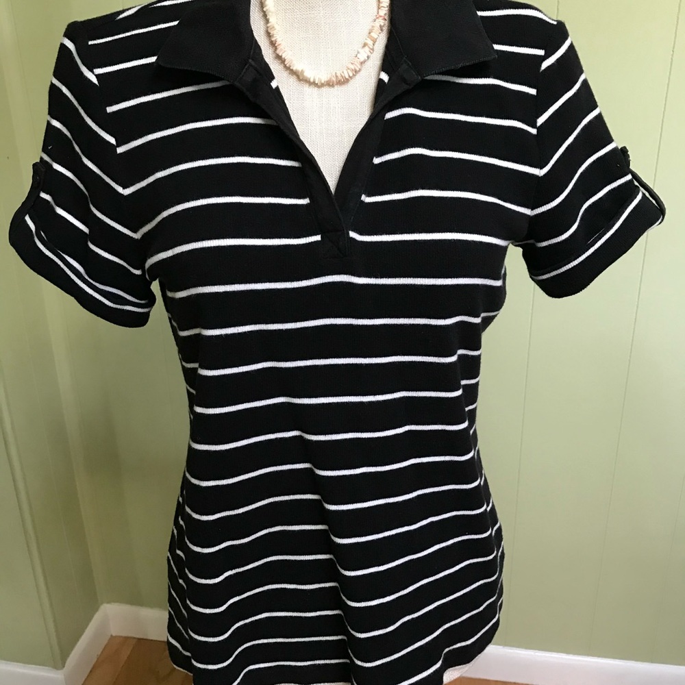 Croft&Barrow black with white stripes.